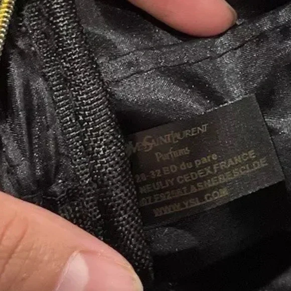 Yves Saint Laurent Velvet Black and Gold cosmetic bag pouch - Picture 4 of 4